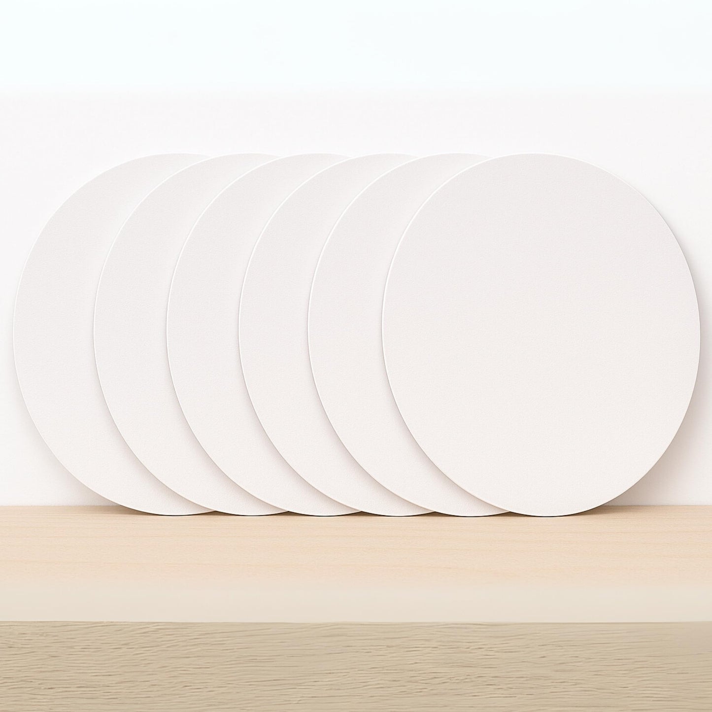 Exerz 30cm Round Canvas Panels 6pcs/ 3mm 280gsm 100% Cotton/Diameter 30cm Blank Artist Canvas Board/Triple Primed/Acid Free/Medium Grain - Oil & Acrylic