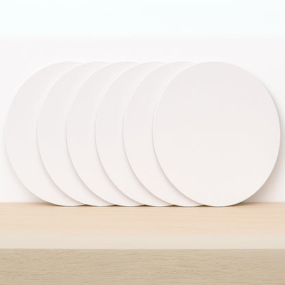 Exerz 30cm Round Canvas Panels 6pcs/ 3mm 280gsm 100% Cotton/Diameter 30cm Blank Artist Canvas Board/Triple Primed/Acid Free/Medium Grain - Oil & Acrylic