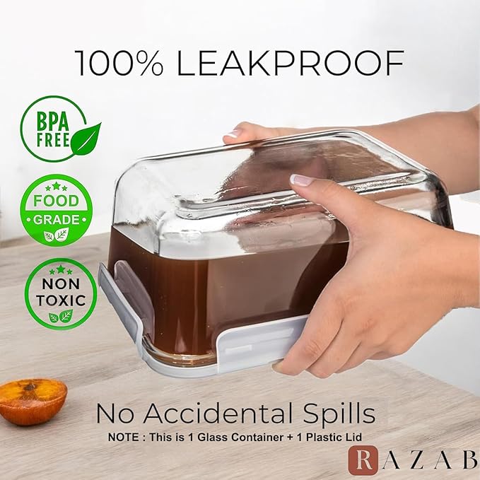 3300 ml/ 112 oz LARGE Glass Food Container