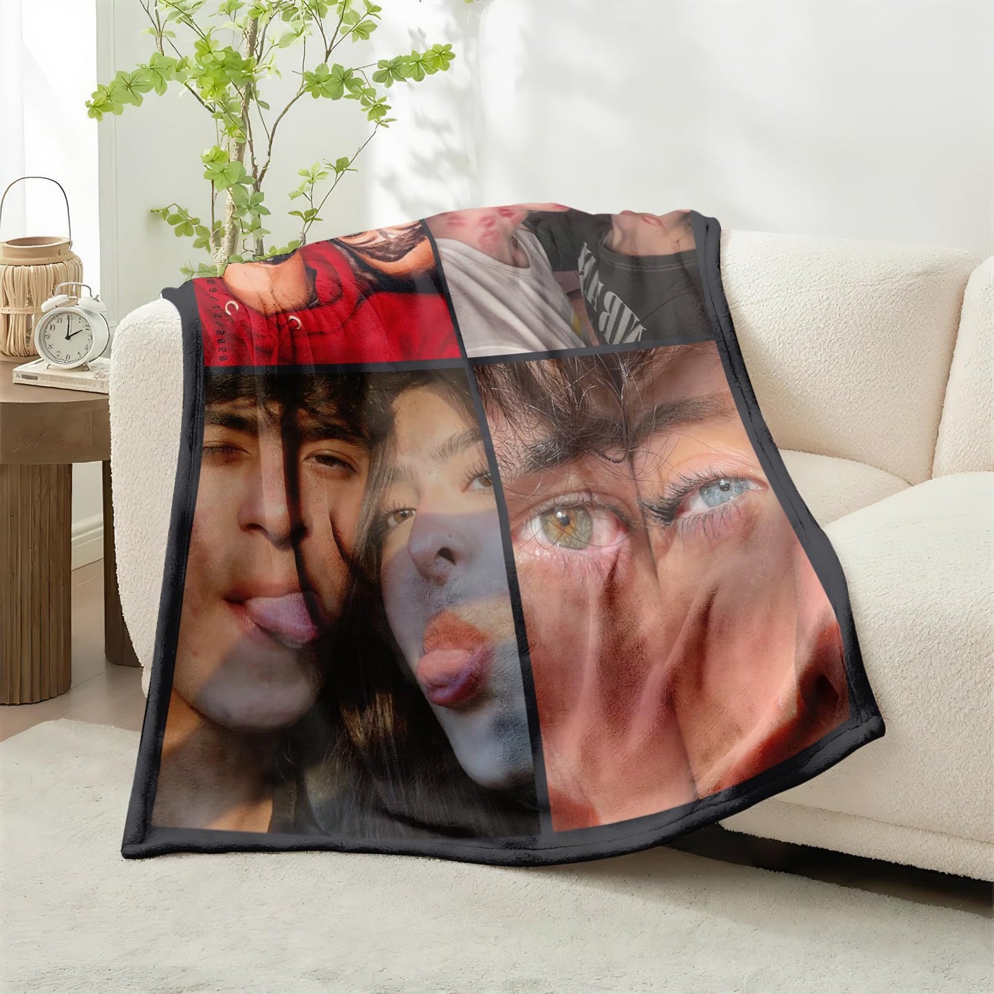 ShineSand Personalized Valentines Day Gifts for Him Her Custom Blanket with Picture Text - Print in USA Customized I Love You Couple Gifts for Girlfriend Boyfriend Husband - Soft Fleece Photo Blankets