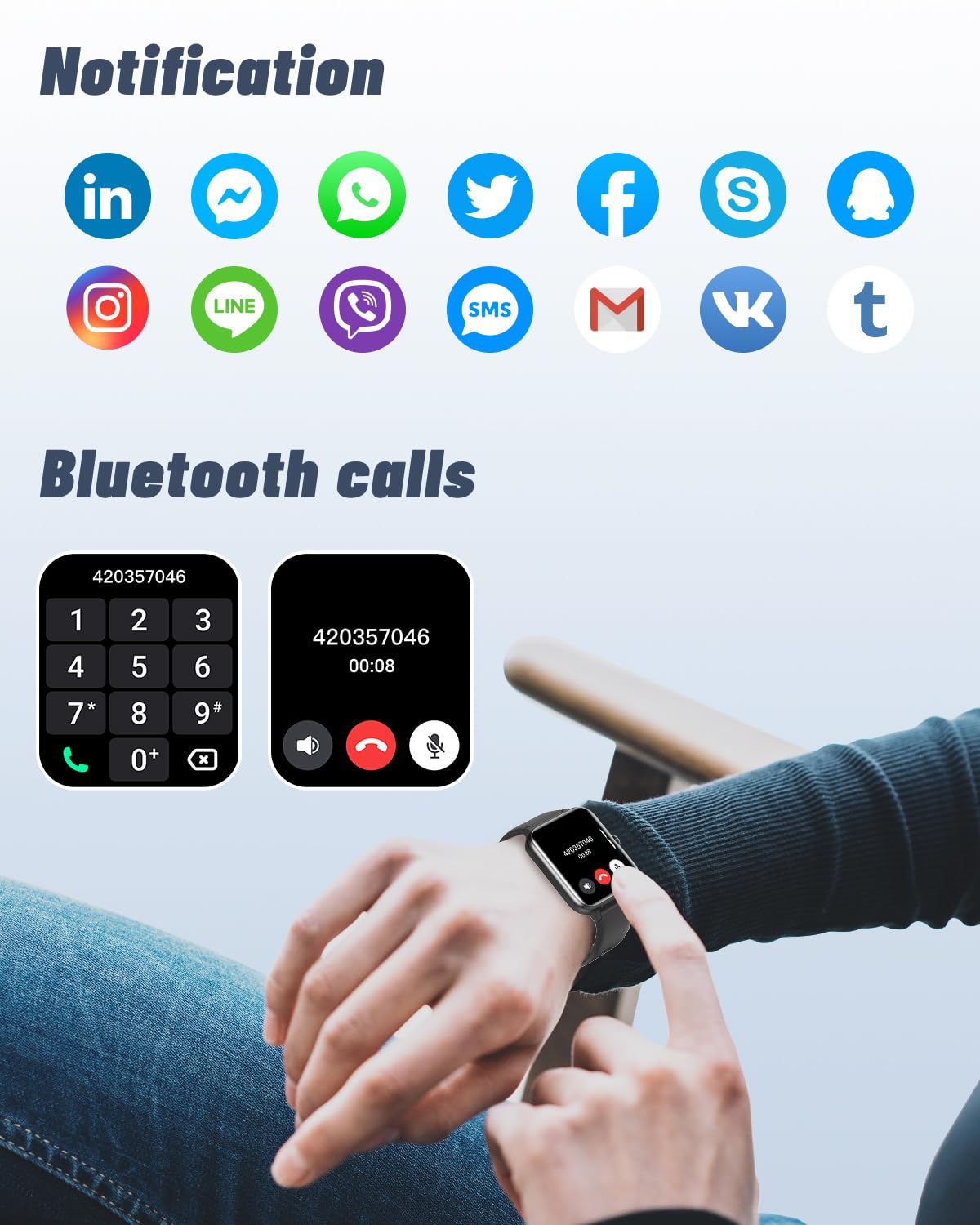 GRV Smart Watch Answer Dial Call,Smart Watches for Women Men with Heart Rate Monitor,Step Counter,Sleep Tracker,Sports Fitness Tracker Watch Call SMS Notification Smartwatch for Android iOS Phone