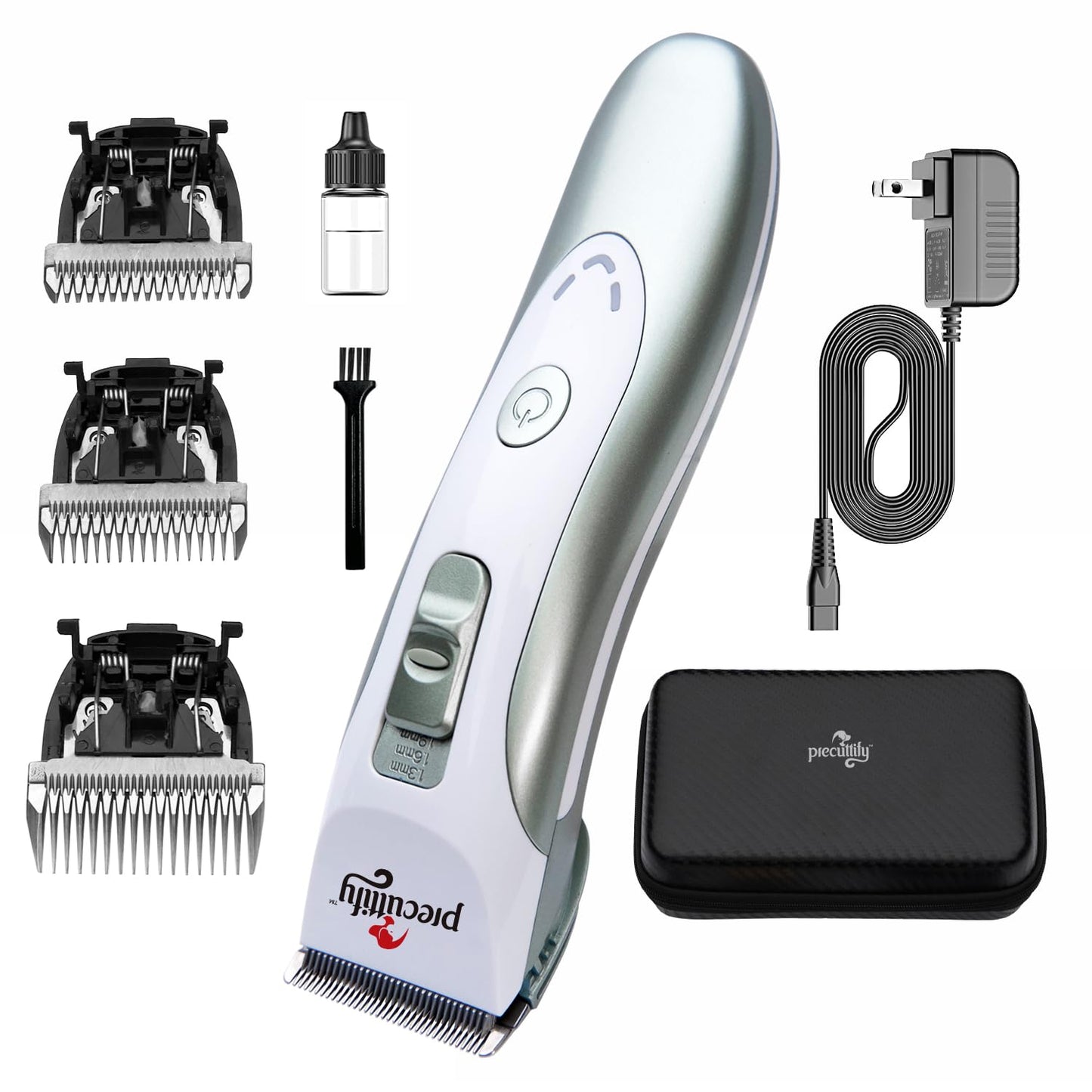 Precuttify Dog Clippers Professional Heavy Duty Dog Grooming Clipper Low Noise High Power Rechargeable Cordless Pet Grooming Tools for Small & Large Dogs Cats Pets
