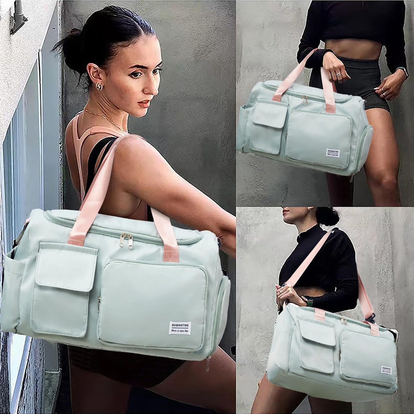 BEULPTN Bag&Toiletry Bag, 05#Green, Gym Bag & Toiletry Bag