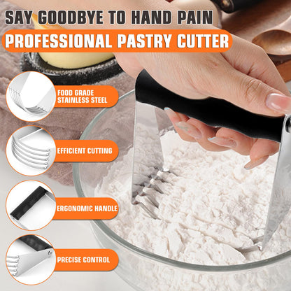 Biscuit Cutter Set,10PCS Stainless Steel Pastry Blender Set with Pastry Cutter,5PCS Biscuit Cutter,Dough Cutter,3 Cup Flour Sifter,Baking Mat and Fine Mesh Strainer for Cooking Cookies and Donuts