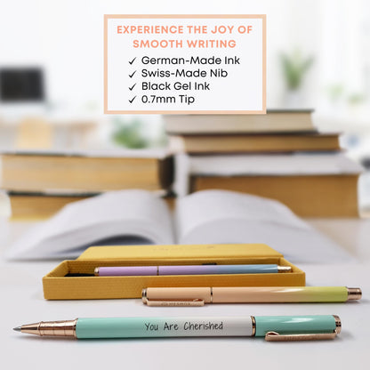 MESMOS 3pk 0.7mm Fine Tip Gel Ink Pen Set, Thank You Gifts for Women, Aesthetic Journaling Teacher Pens, Coworker Administrative Professional Day Gifts for Women, Inspirational Fancy Pens