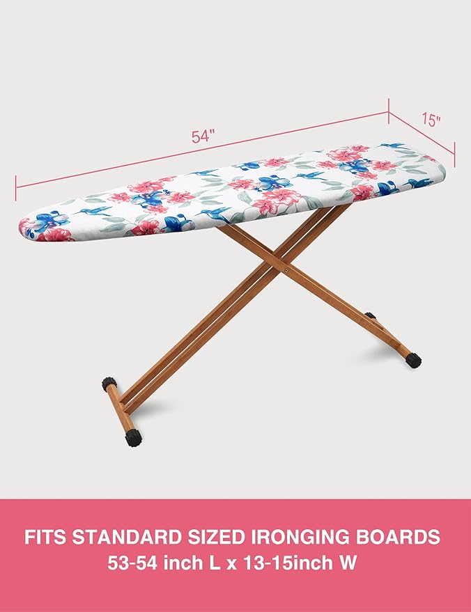 Ironing Board Cover and Pad 15"x54" Extra Thick Natural Cotton, Scorch and