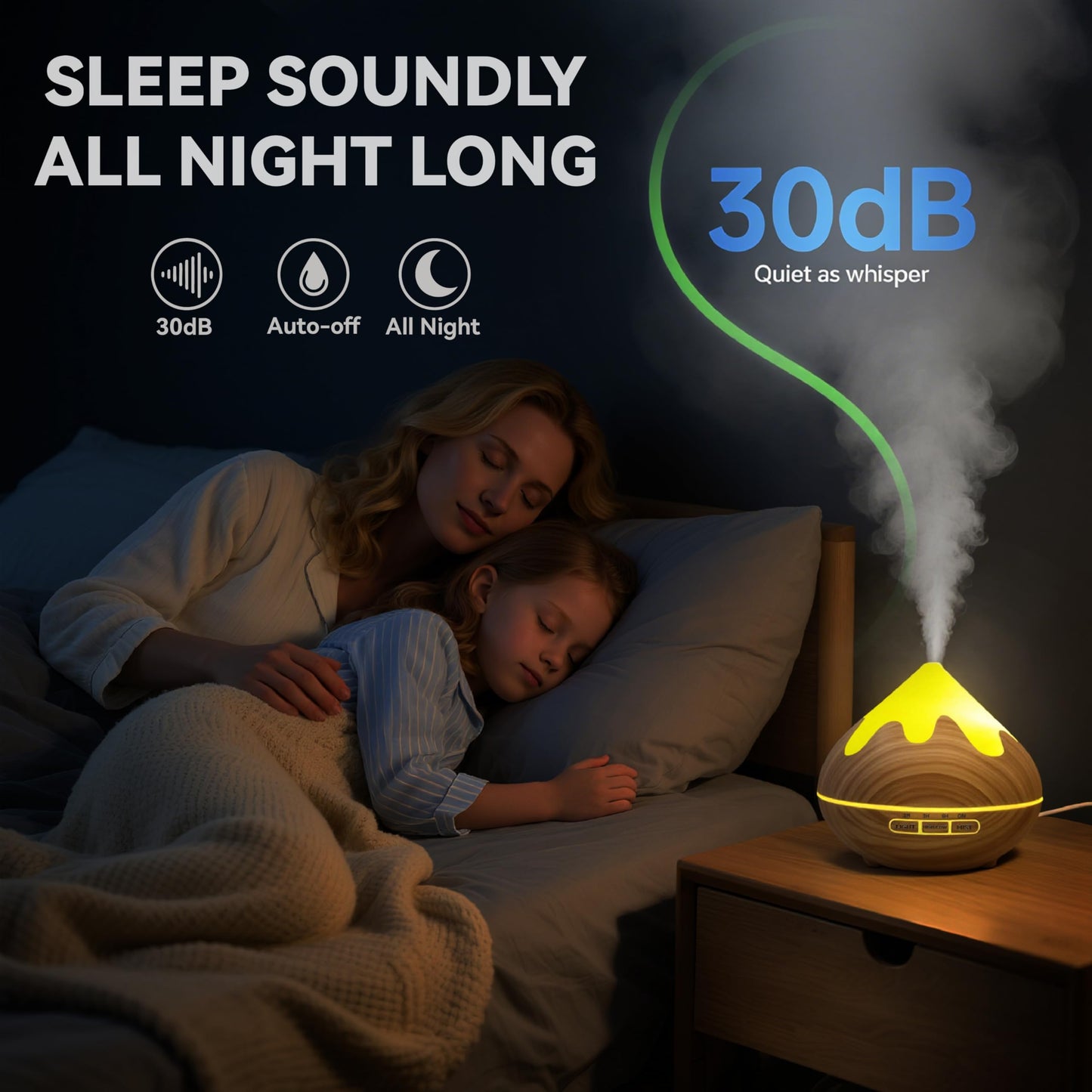 Essential Oil Diffuser for Home 500ML, Ultrasonic Large Diffuser Oil Machine with Remote Control, Aromatherapy Diffusers for Home Office Room, Aroma Diffuser with 14 Color LED & 2 Mist Mode, Brown