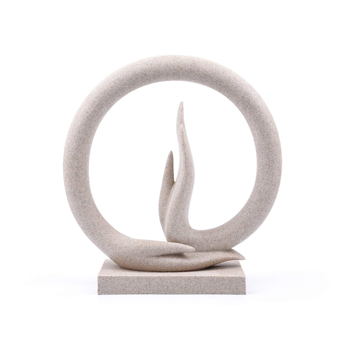 Carefree Fish Desert Sandstone Buddha Hand Statue Yoga Decor The Art of Minimalism Valuable Collection (Solid 6.6 Pounds)