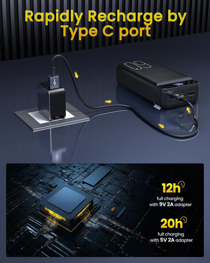 Portable Charger Power Bank 60000mAh 22.5W USB C Fast Charging Battery Bank with 4 Outputs & 3 Inputs LED Display Huge Capacity External Battery Bank LED Display for iphone, Samsung, Google etc
