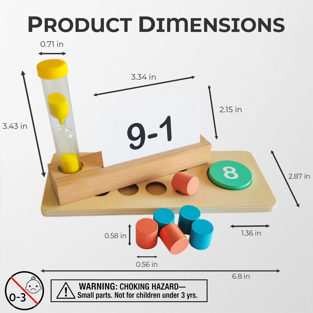 Wooden Sorting and Stacking Toy for Toddlers - 143-Piece Montessori Inspired Counting Game - ASTM F963-23 Certified Screen-Free Play Set for Home Learning Gift for Kids Boys Girls 3-5 Five Ten Frame