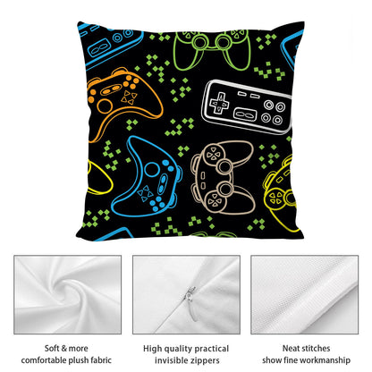 Gamer Room Decor for Boys, Gamer Pillow Covers 18x18 Inch Set of 4, Gaming Gifts, Game Room Decor Accessories for Teen Boy Bedroom Playroom Couch Chair