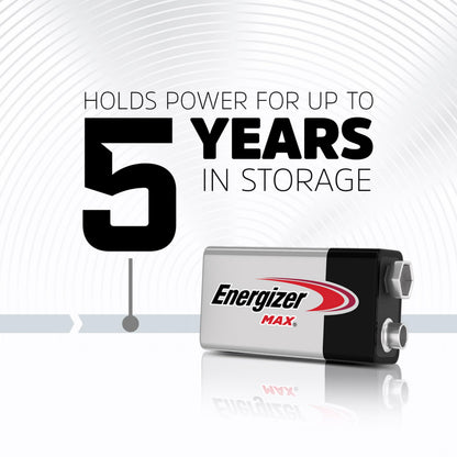 Energizer MAX 9V Batteries (4 Pack), 9 Volt Alkaline Batteries