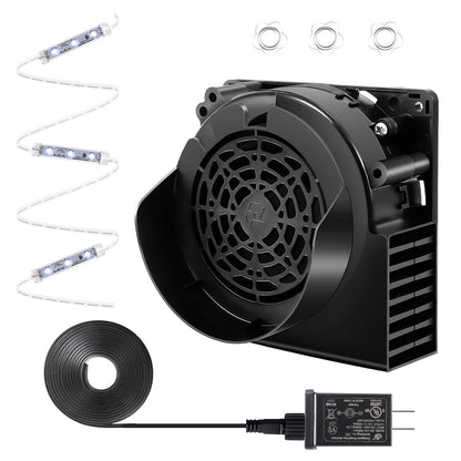 DRHLWZN Air Blower for Inflatables, 12V 1A Replacement Inflatable Fan, Mini Blow up Fan with 3-LED Light String for Halloween Christmas Outdoor Yard Inflatable Decorations