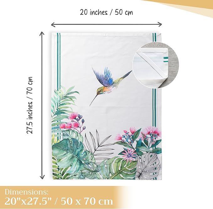 Maison d' Hermine Kitchen Towels Set of 3 100% Cotton 27.50" x 20" Reusable