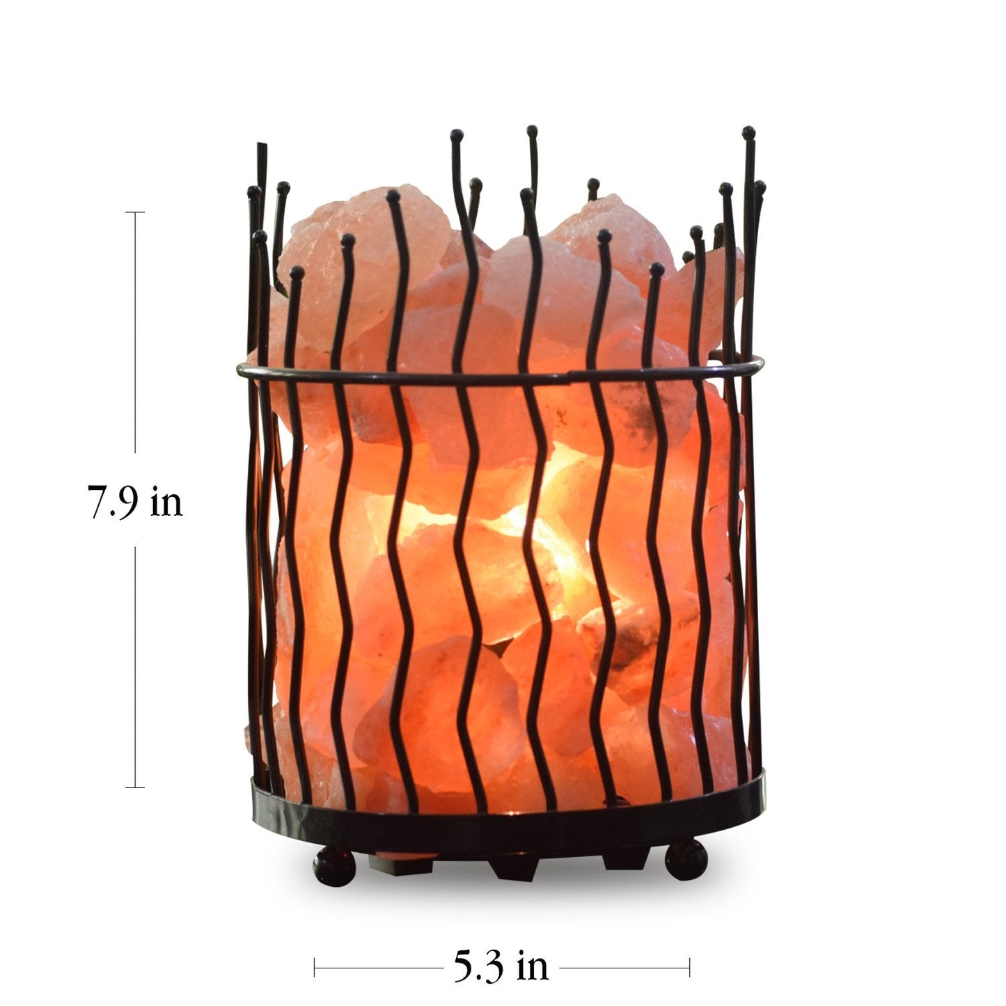 Himalayan Glow Pillar style Salt Basket Lamp with salt chunks, Himalayan Salt lamp with Touch Dimmer Control, Amber Glow, Idle for Home, Offices, and Dorm Decor