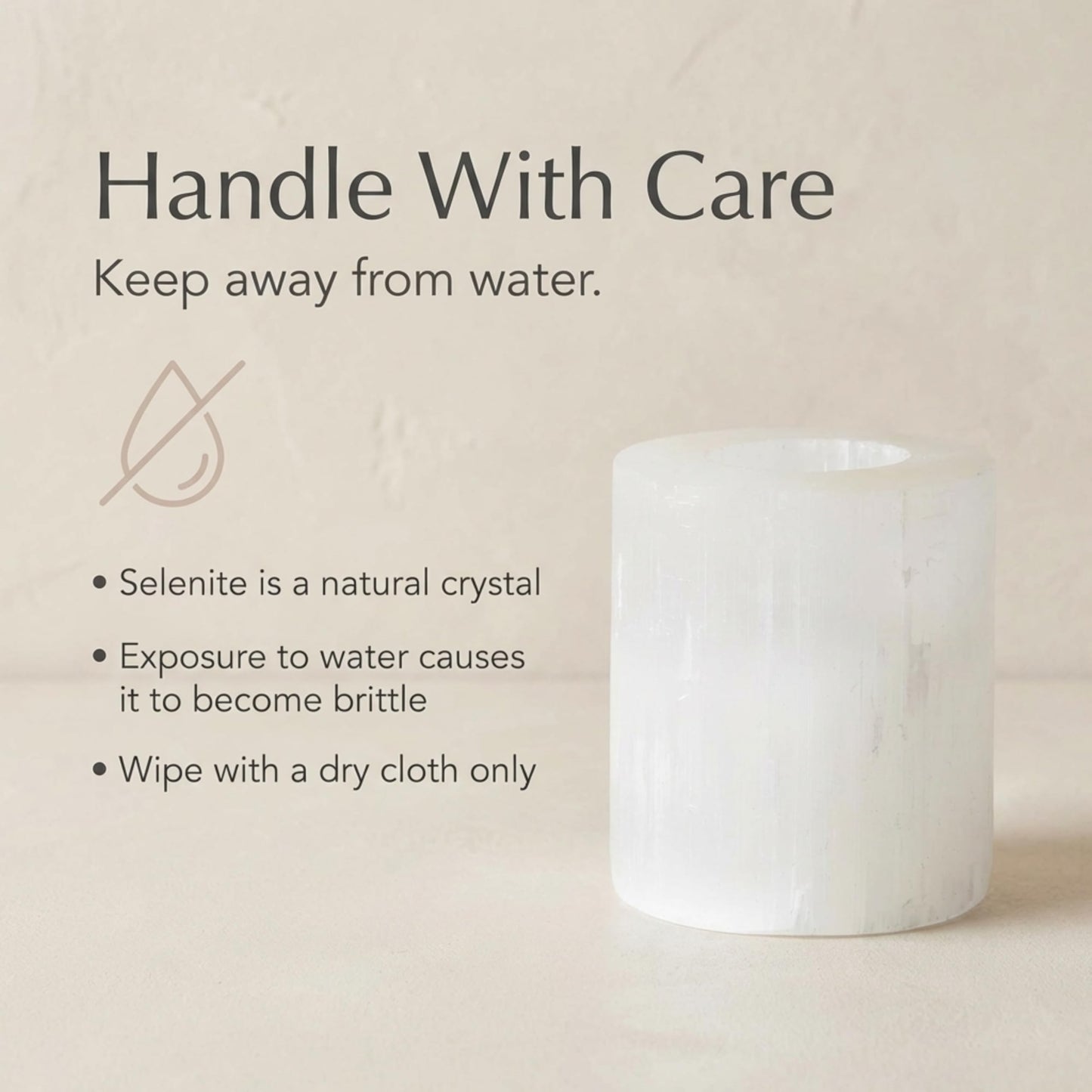 The Chrysalis Stone | Selenite Candle Holder | 1 Pc
