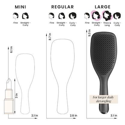Tangle Teezer Large Ultimate Detangler Hairbrush - For Wet & Dry Hair - Detangling Brush for Thick, Curly & Long Hair - Two-Tiered Teeth Reduce Breakage & Eliminate Knots - Large Paddle - Black Gloss