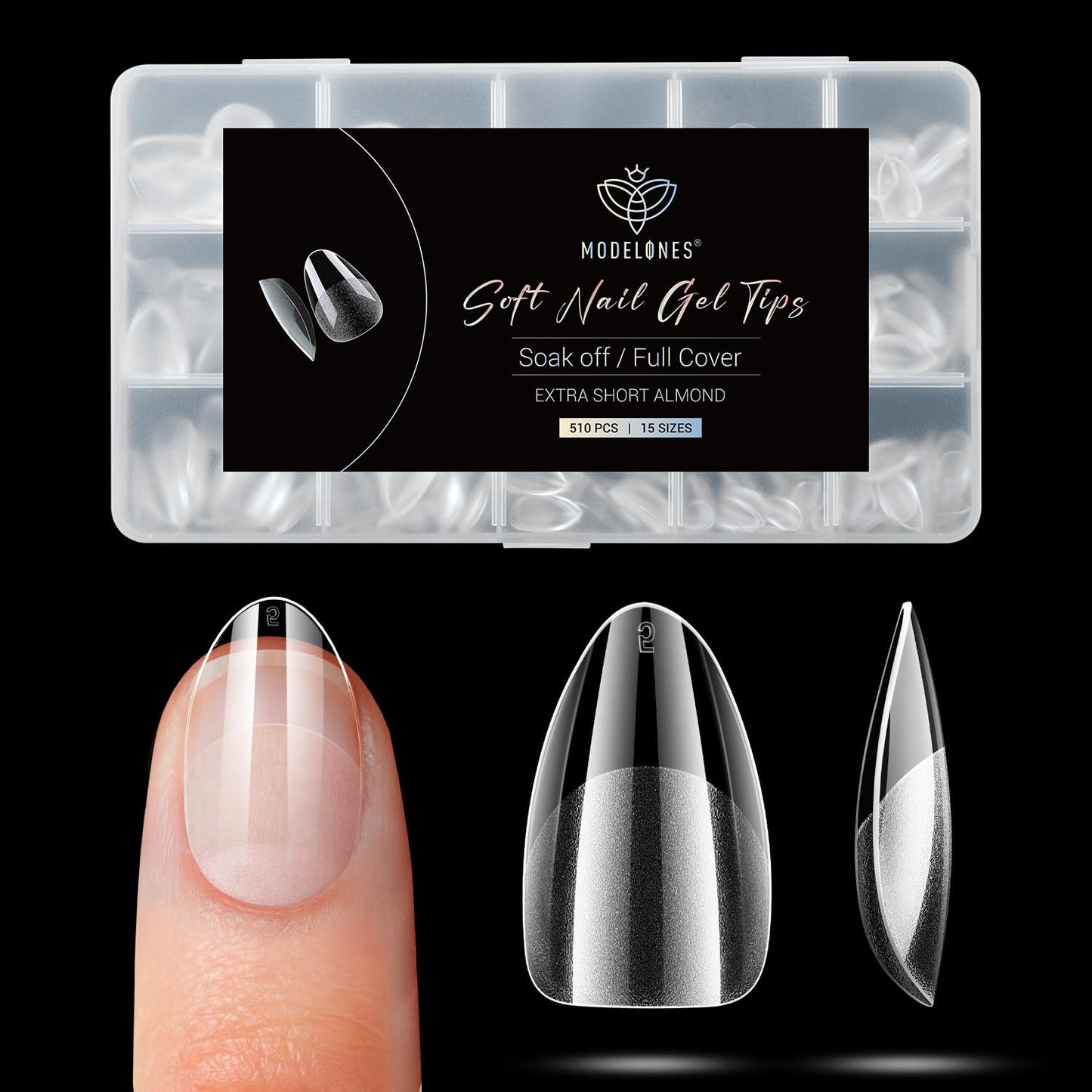 modelones 9 in One Gel Nail Glue Brush On Nail Glue 15 ml for Tips, Rhinestones, Base Coat, Blooming Art Gel Kit for Press on Nails Acrylic Tips U V Lamp Needed 2Pcs