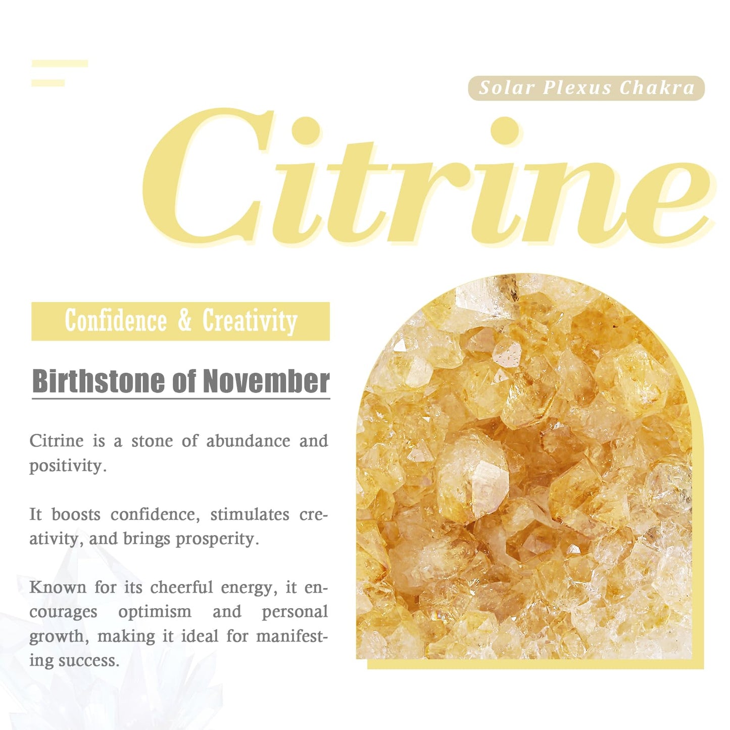 Nupuyai 301-400g Natural Citrine Crystal Geode Cluster Upright Irregular Stone Decor Mineral Specimen for Home Office Relax