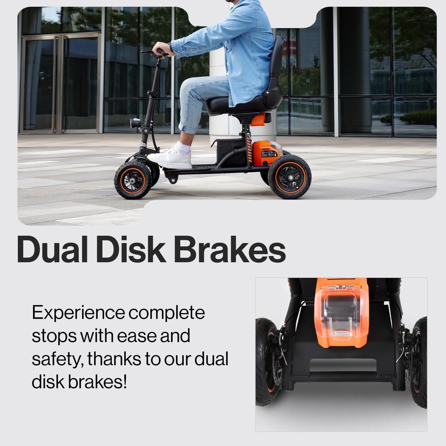 SuperHandy Mobility Scooter Explorer – 4 Wheels & GoRise FS Electric Floor to Stand Lift, 500 Lbs Capacity, Standing Assistance [Bundle Deal]