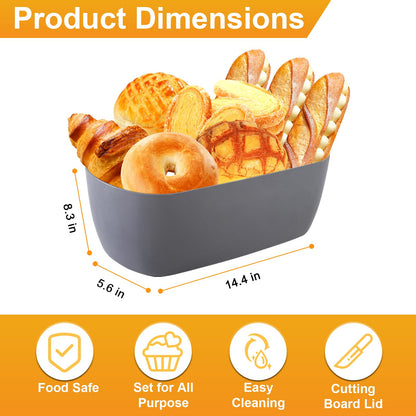 Nomotruc Bread Box For Kitchen Countertop,Bread Box with Cutting Board Lid Made with Bamboo Fiber,Bread Container Holder Keeper Keep Fresh I14.4x8.3x5.6 in……