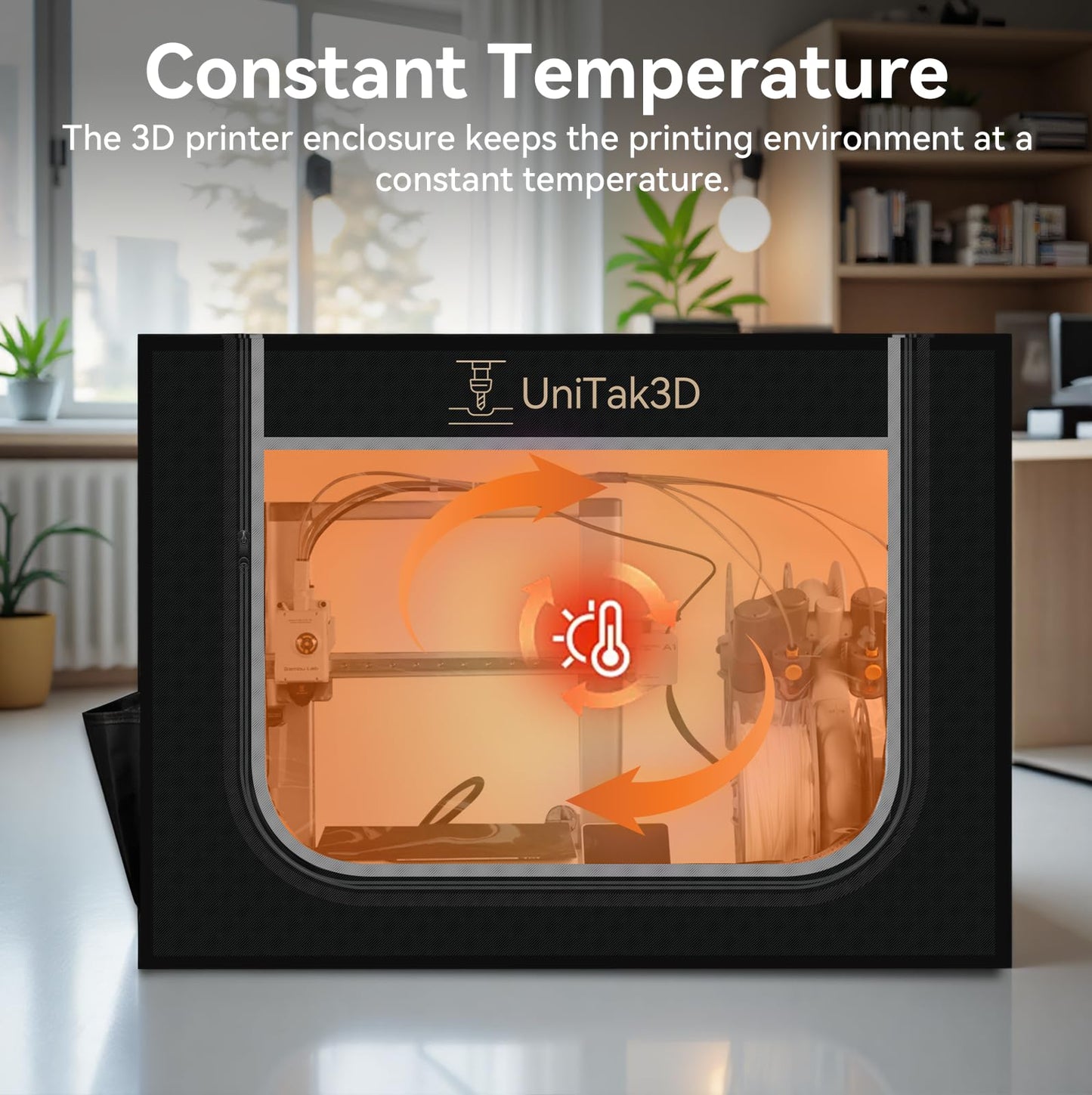 3D Printer Enclosure Protective Cover with LED Lighting Compatible with Bambu Lab A1 and A1 Combo with AMS lite Fireproof Dustproof Tent Constant Temperature-825 * 585 * 585mm