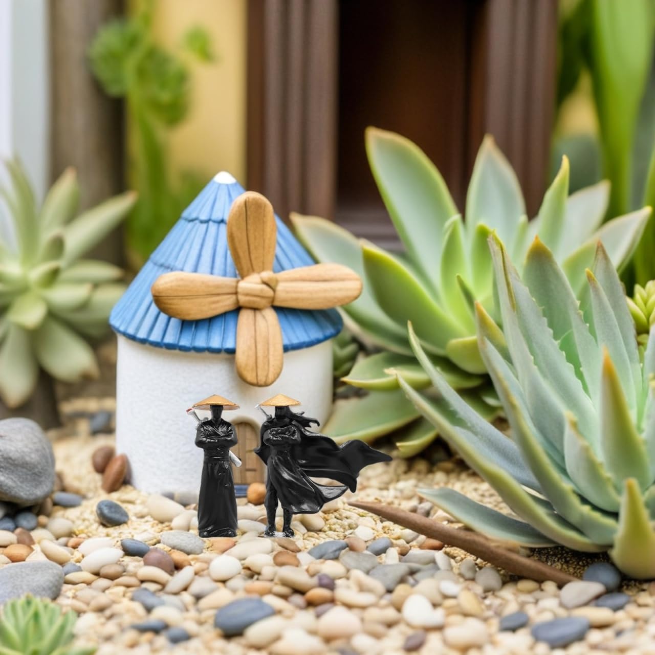HOLIDYOYO Xiake Small Ornaments Miniature Decorations Resin Ancient Chinese Figurines Micro Landscape Bonsai Decor 1.97 Inch Garden Sculptures