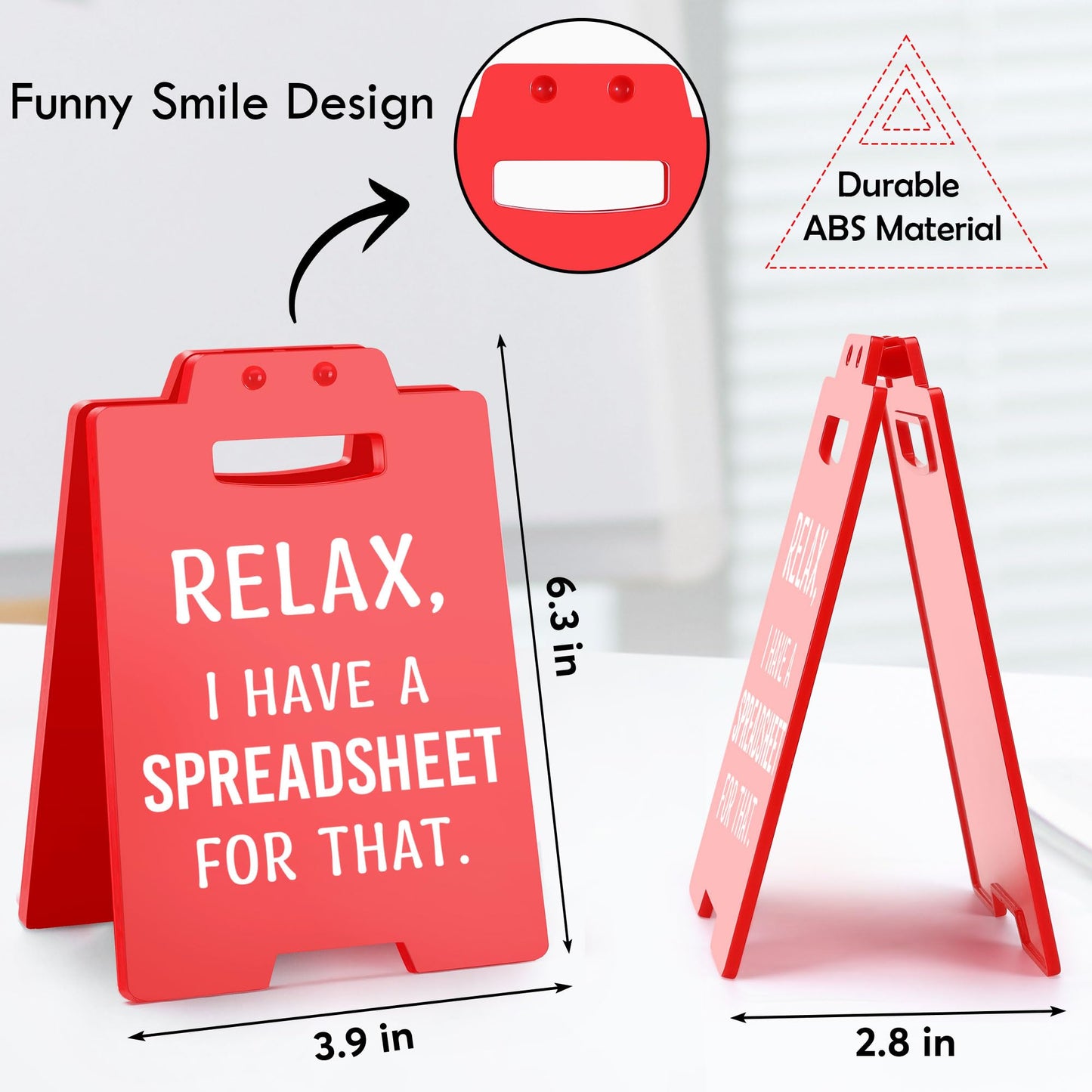 Funny Office Desk Decor for Women, Office Gag Gifts for Coworker Employee Colleague Boss Lady Secretary Accountant, Bosses Day Gifts for Women, Funny White Elephant Gift, Cubicle Accessories Red Sign