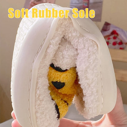 Smile Face Slippers for Women and Men, Retro Comfy Warm Soft Fuzzy Plush Slip-On House Shoes Funny Cute Happy Smile Home Winter Pillow Cloud Foam Fluffy Slipper for Indoor Outdoor,Black Size 12 13