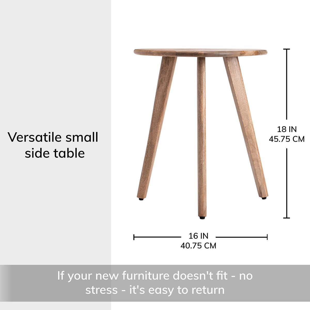 MH London Side Table - Wandsworth Wooden End Table - Exclusively Designed Hand Crafted Small Tables - Contemporary Triangle End Table for Living Room, Bedroom Bedside Tables and Office, Natural