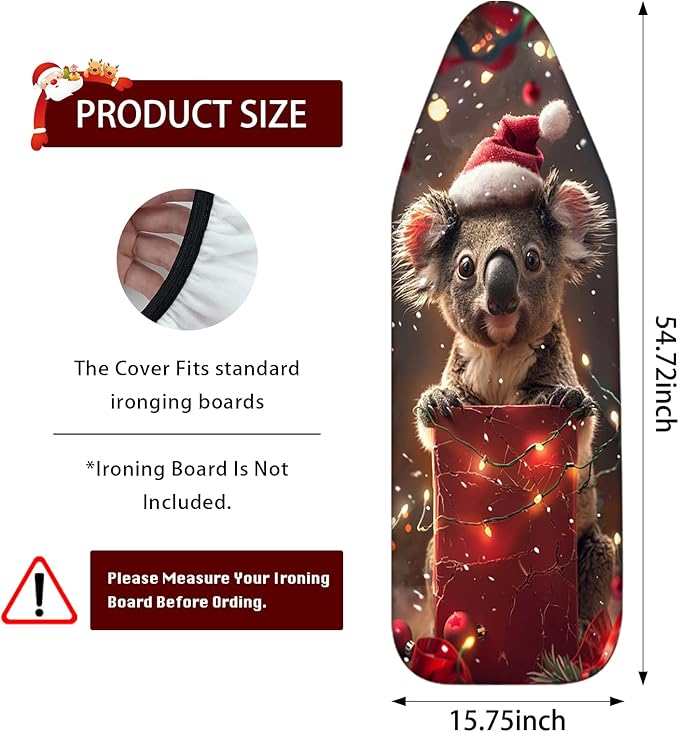 Nuxovilar Ironing Board Covers Winter Koala Pattern Polyester 15x54 Inches