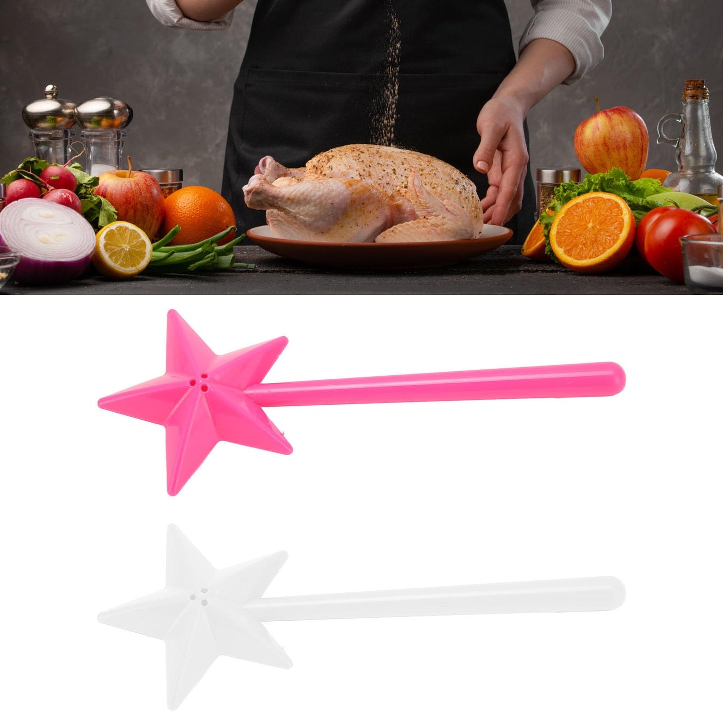 Wand Salt and Shakers, Exquisite Design, Multipurpose, Easy to, for Halloween Christmas Kitchen (Three Holes)