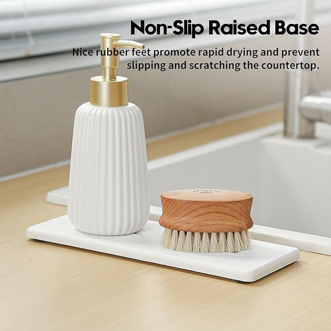 2 Pack Diatomite Stone Sink Tray, Water Absorbing Mat