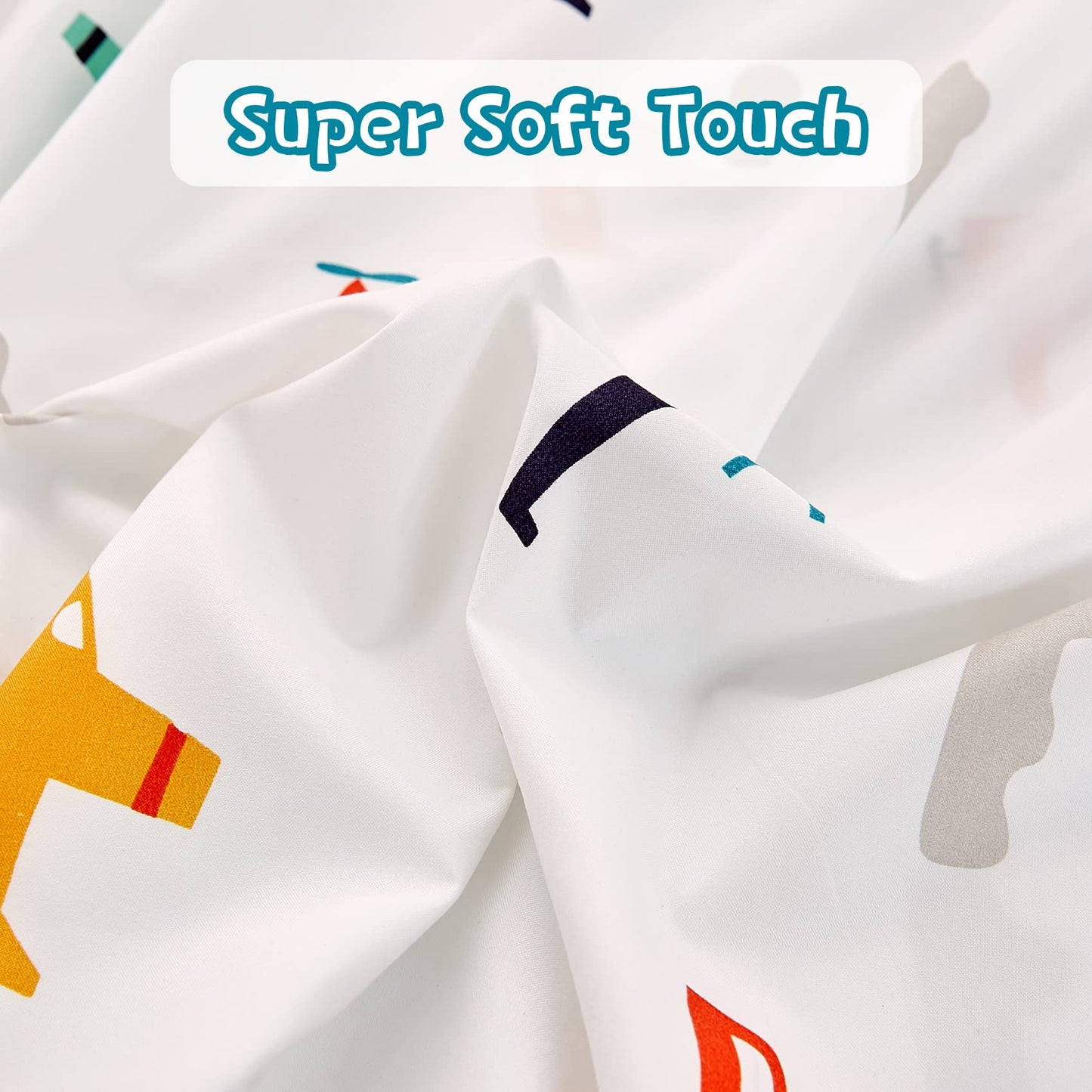 JSD Airplane Kids Sheet Set Twin Size, 3 Piece Soft Printed Microfiber Bed Sheets Deep Pocket