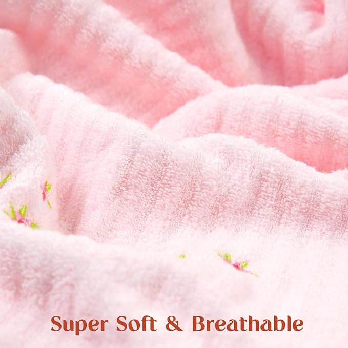 Jacquotha Pink Hand Towels for Bathroom – Soft Cotton, 13x29 Inches,