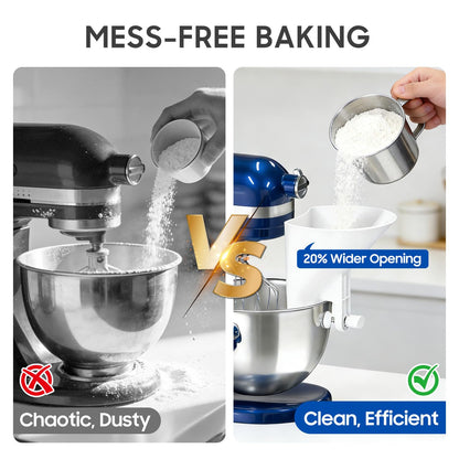 KingofKings Funnel for Kitchen Aid Accessories and Attachments, Flour Funnels for Kitchenaid Mixer Attachments, Wide Mouth Pouring Chute Baking Supplies for Cake, Mother Day Gift for Women, Mom