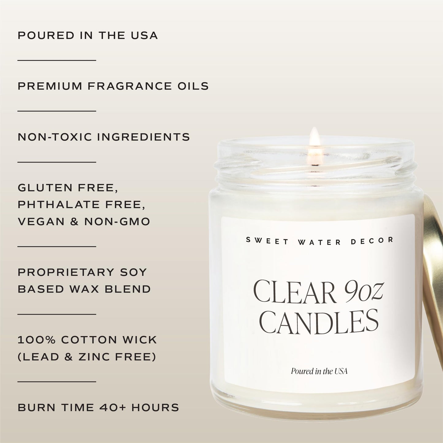Sweet Water Decor In My Mom Era Candle - Jasmine, Rosemary, Sea Salt, Honey Scented Soy Candle in Clear Jar - 9 oz, 40+ Hour Burn Time - Mother's Day, Baby Shower, Birthday Gift
