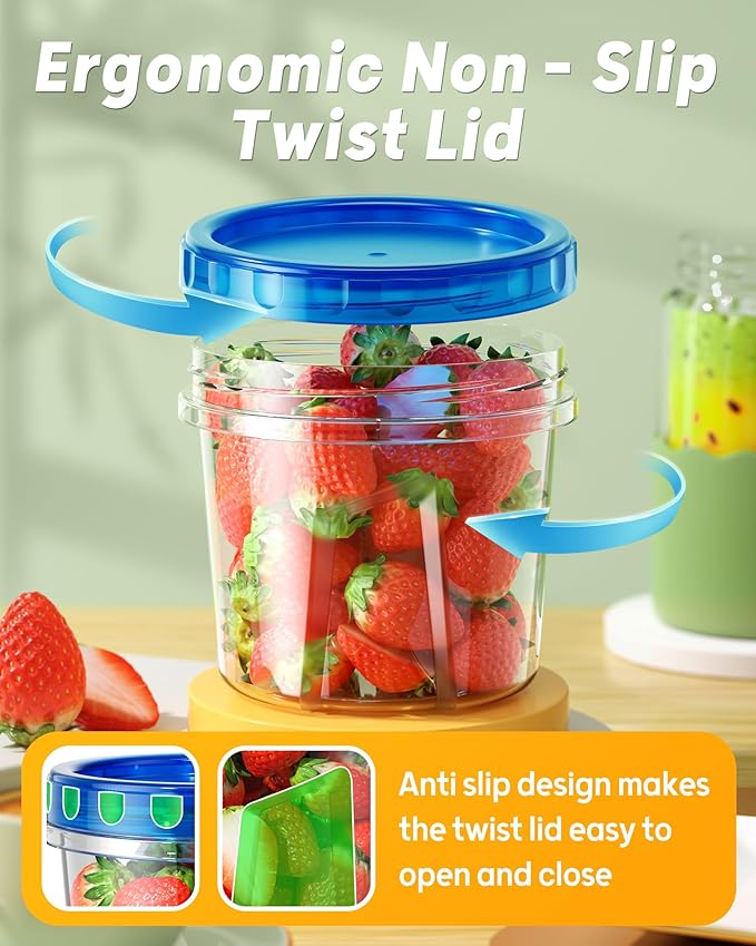 12 Pack-24 oz Freezer Storage Containers, Plastic Food Storage Containers