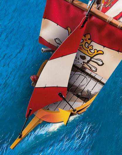 Playmobil 71418 Pirates: Small Pirate Vessel, exciting adventures on the high seas, complete with extensive accessories, fun imaginative role-play, playsets suitable for children ages 4+