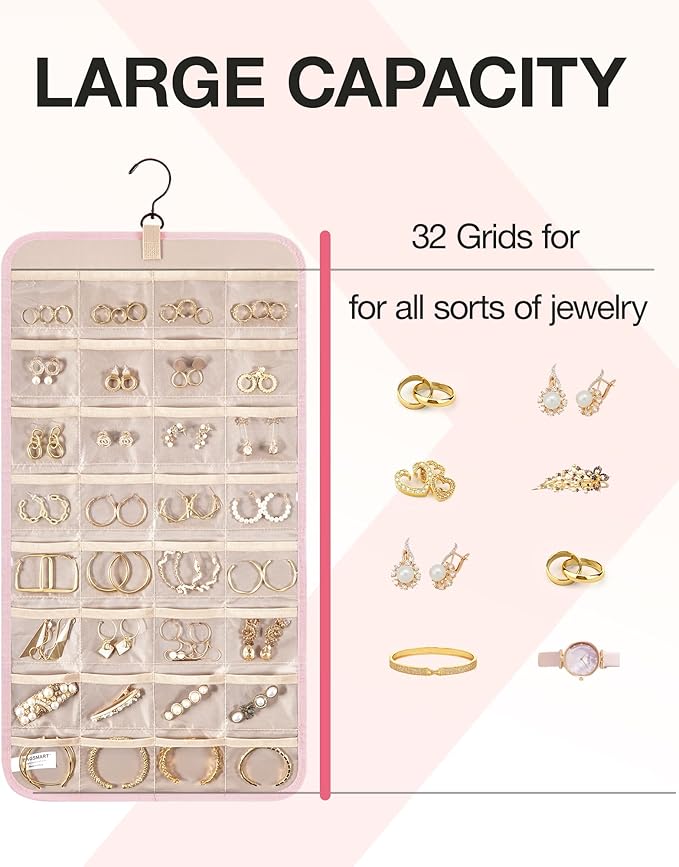 BAGSMART Hanging Jewelry Organizer Storage Roll