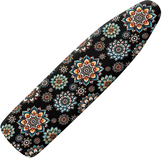 Boho Floral Ironing Board Cover and Pad 15x54 Inch, Vintage Ironing Board Cover