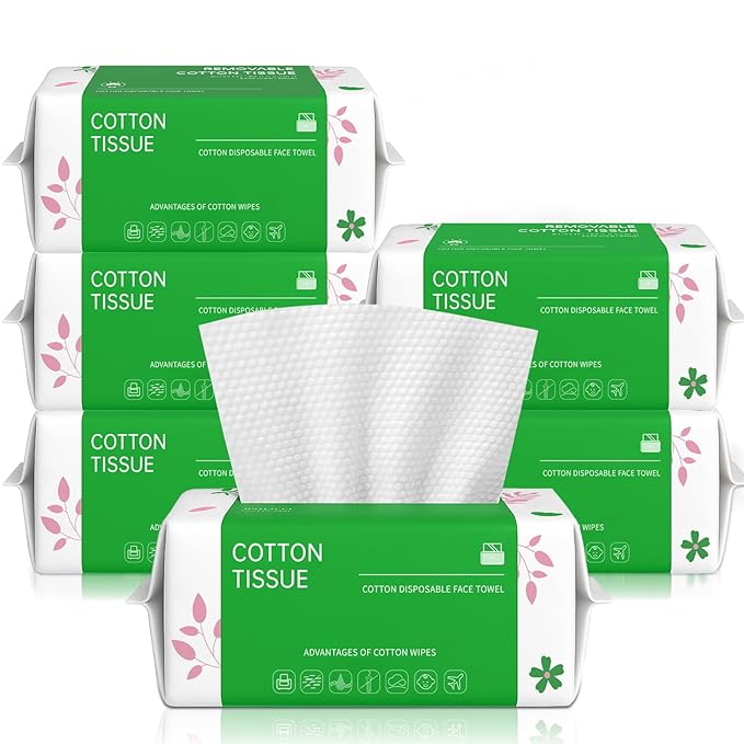 Disposable Face Towels 100 Count, Biodegradable Facial Towels