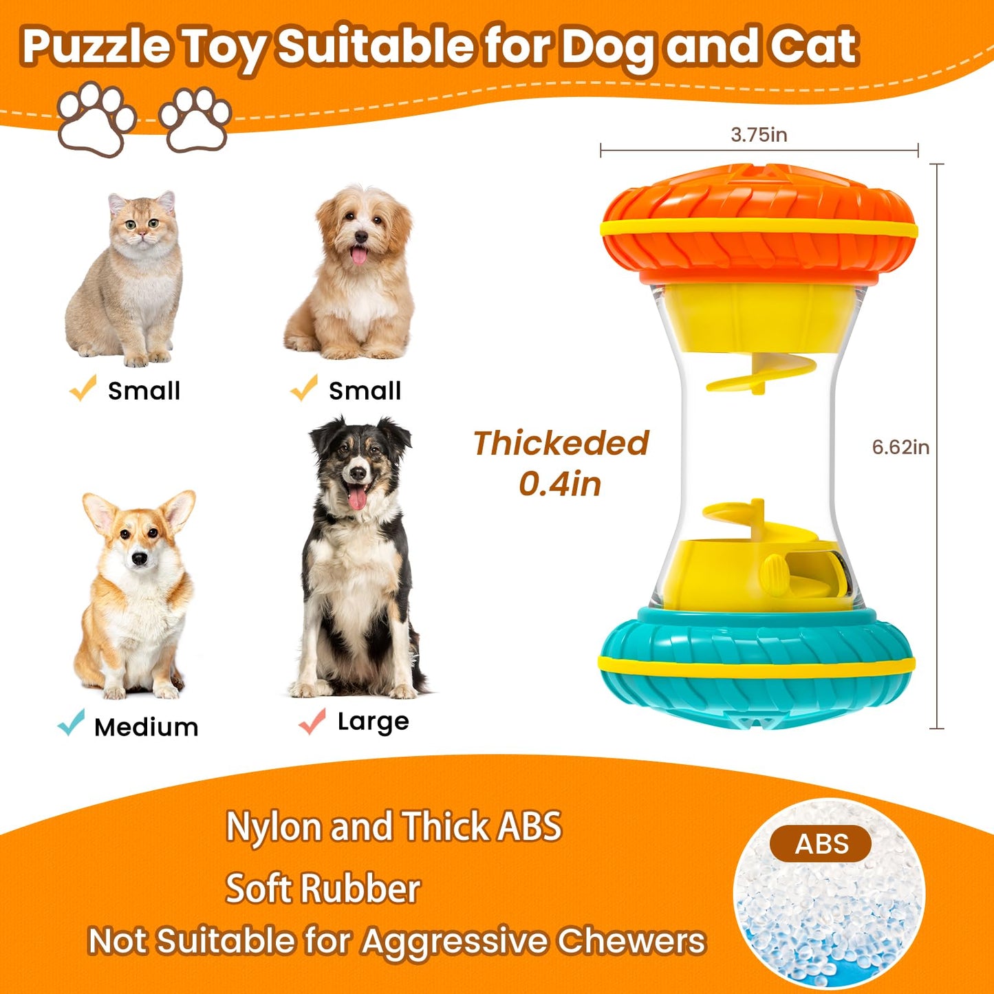 MateeyLife Interactive Dog Toys for Boredom, Dog Puzzle Toys for Mental Stimulation, Treat Dispenser Slow Feeder Enrichment Toy