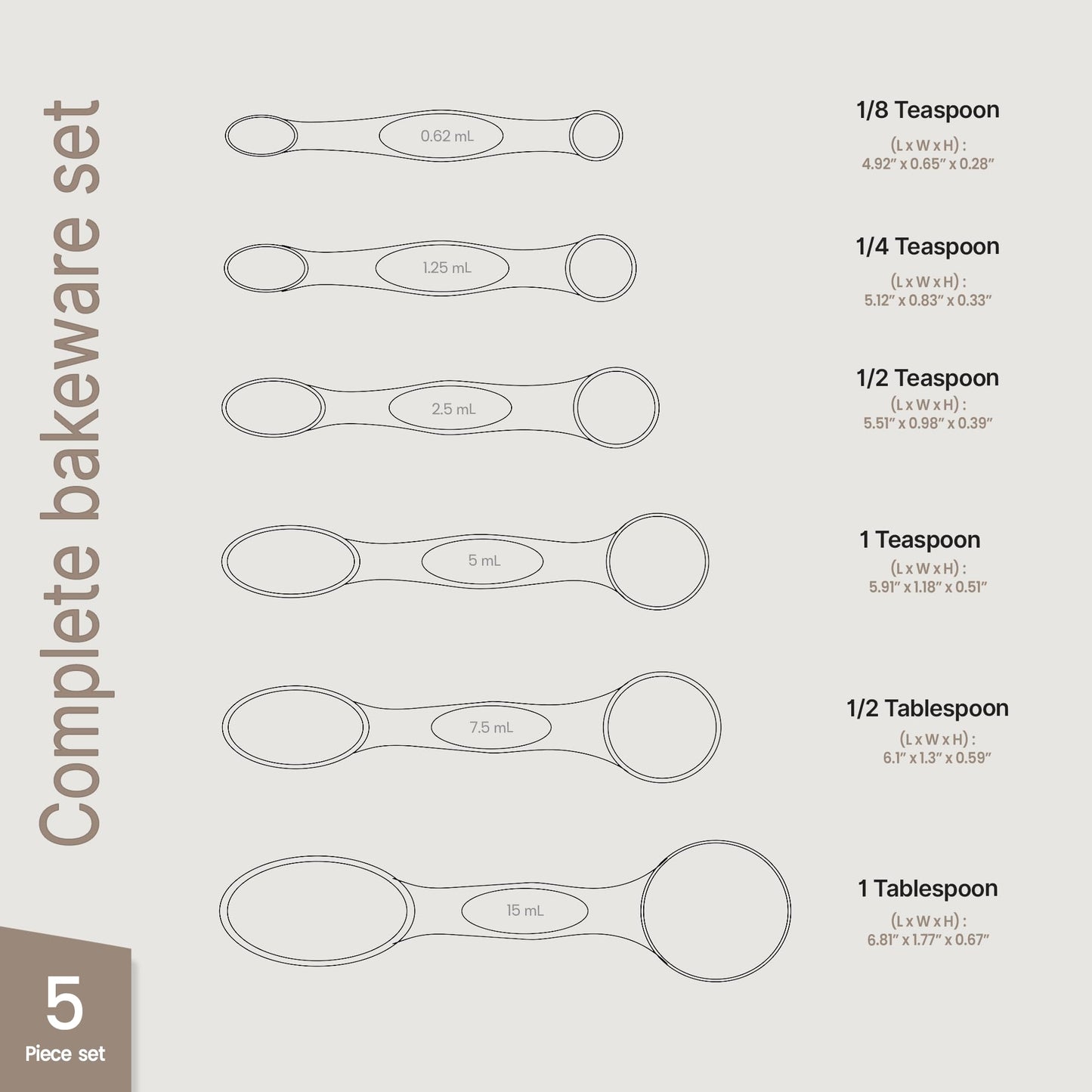 Premium Measuring Spoons Set - Magnetic, Dual-Sided, & Dishwasher Safe - Accurate and Durable for Cooking and Baking - 6 Convenient Sizes - U.S. and Metric Measurements