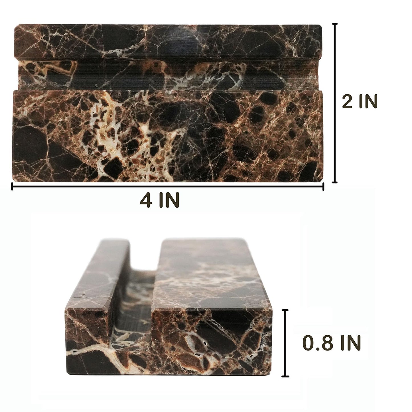 NAVISSORY Marble Business Card Holder for Desk, Brown Card Display Stand, 25 Cards Capacity (Pack of 1) (1)