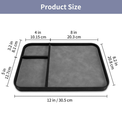 SITHON Valet Tray Trendy Organizer, Premium PU Leather Stylish and Organized Multifunctional Catchall Bedside Vanity Tray Nightstand Caddy Holder for Keys, Watch, Wallet, Jewelry and more (Black)