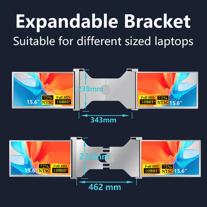 VILVA Portable-Monitor-for-Laptop - 15.6'' 1080P FHD IPS Display USB-C HDMI Portable Monitor for Laptop with Cover and Speakers External Monitor for Laptop/PC/Mac/Phone/Xbox Switch/PS4/