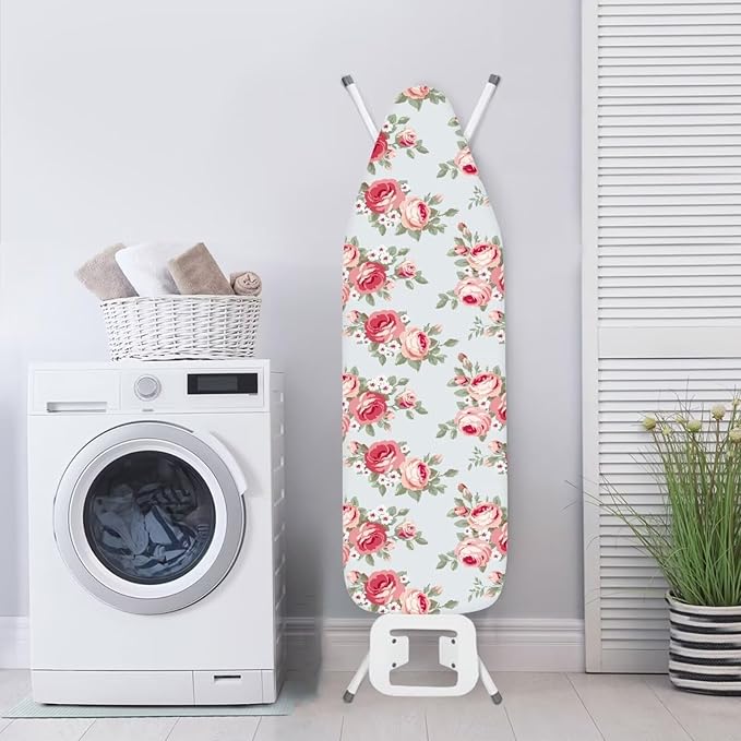 Pink Rose Ironing Board Padded Cover Dust Covers Stretchable Iron Board
