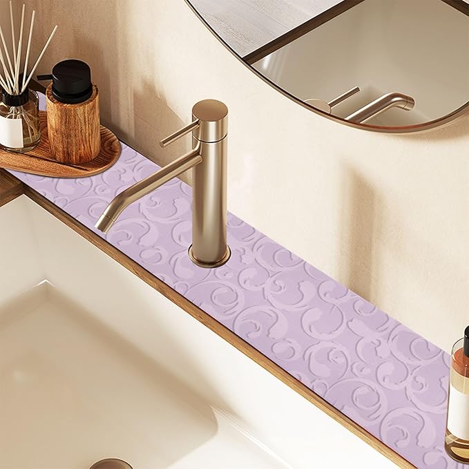 Kitchen Sink Splash Guard 2 PCS 30 Inch Sink Faucet Mat Splash Guard