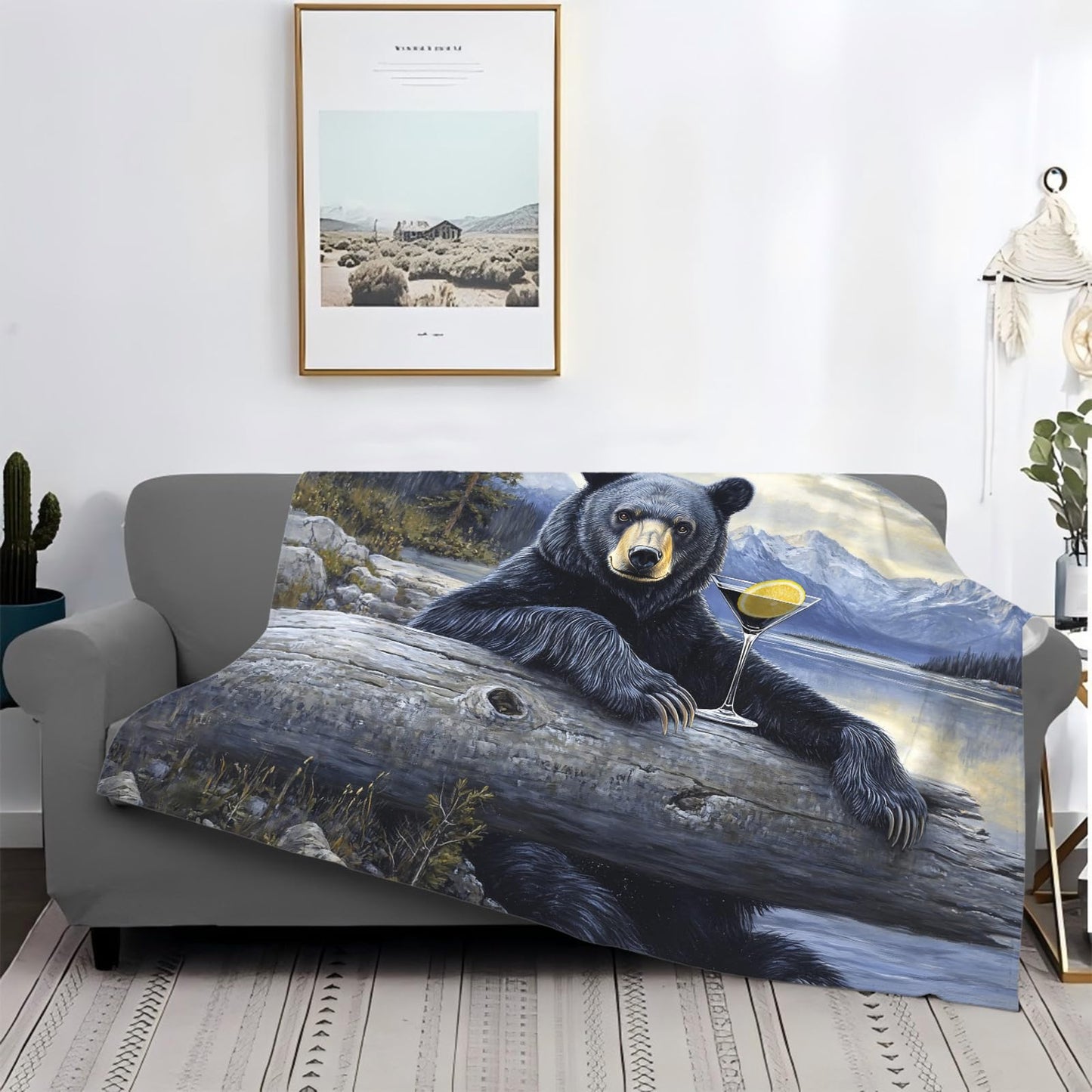 Tijuboni Bear Cabin Throw Blanket Bear Gifts for Girls Boys Women Men Kids Adults Soft Flannel Fleece Blanket for Couch Sofa Bed Home Decor 40"x50"